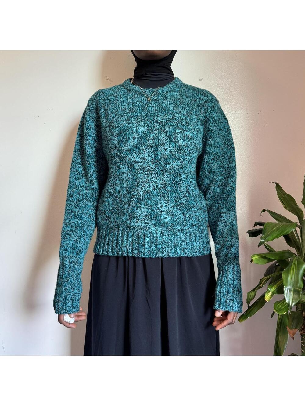 90s Woolrich Teal Blue Wool Knit Sweater size M